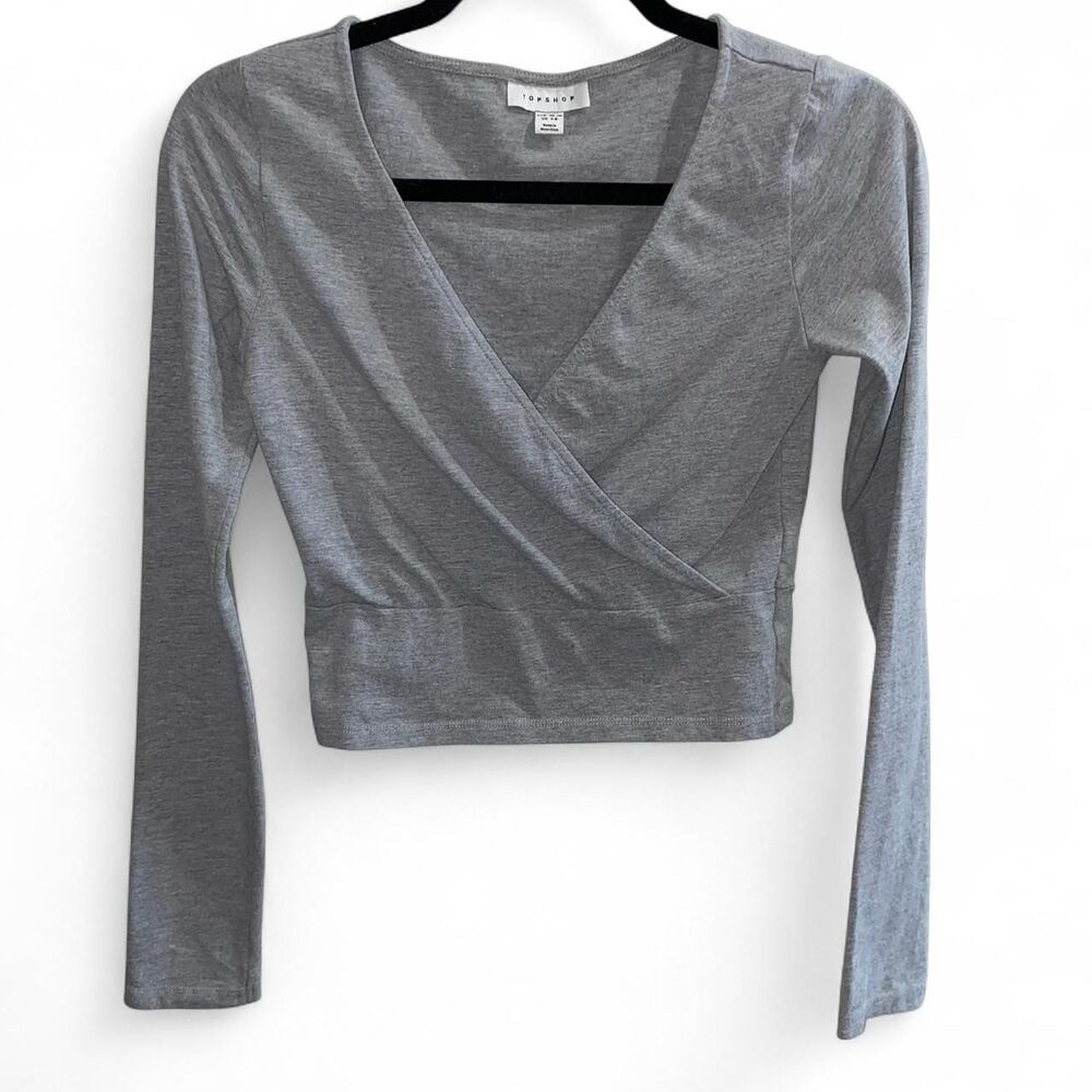Topshop Women's Grey Crop-top